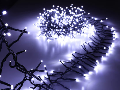 Christmas Concepts 500 6M/20FT White LED Cluster Lights With 8 Function Controller - Indoor/Outdoor - Energy Efficient A++ - Christmas Lights