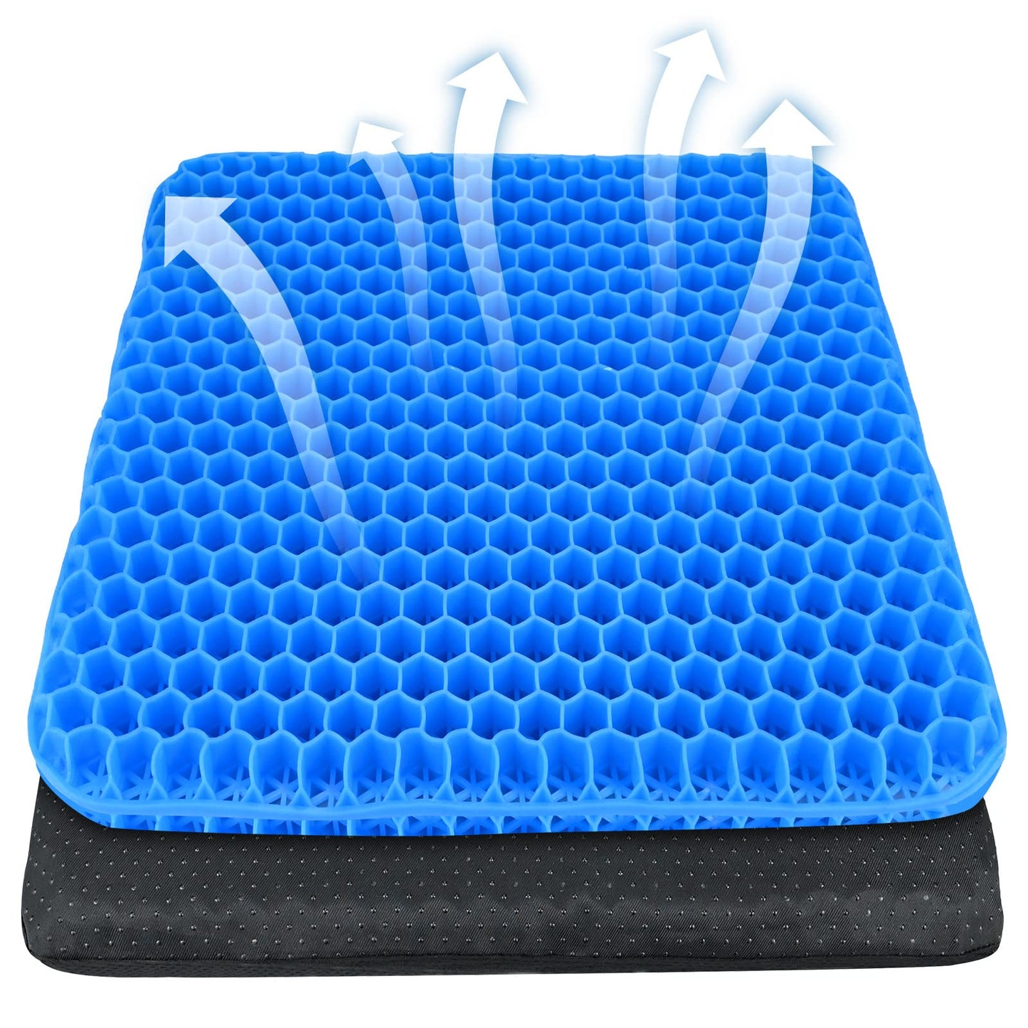 Gel Seat Cushion - Soft Sitter Honeycomb Cushions Double Thick Gel Cushion with Cloth Cover, Cooling & Ergonomic Support Pressure Cushion