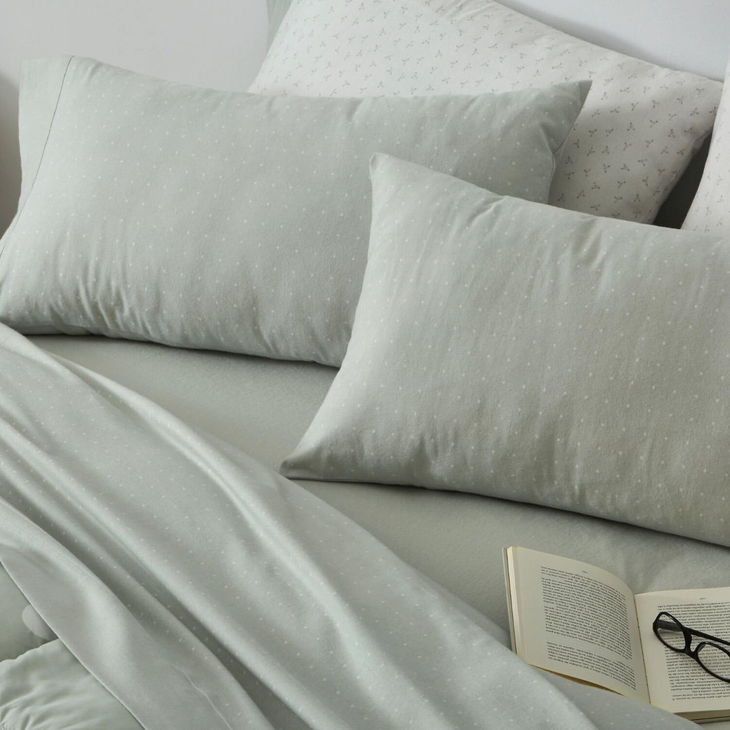 Burrito Blanco | Cotton Flannel Sheets | Bed 105 cm Design 577 | Laurel Color (105x190/200 cm.)