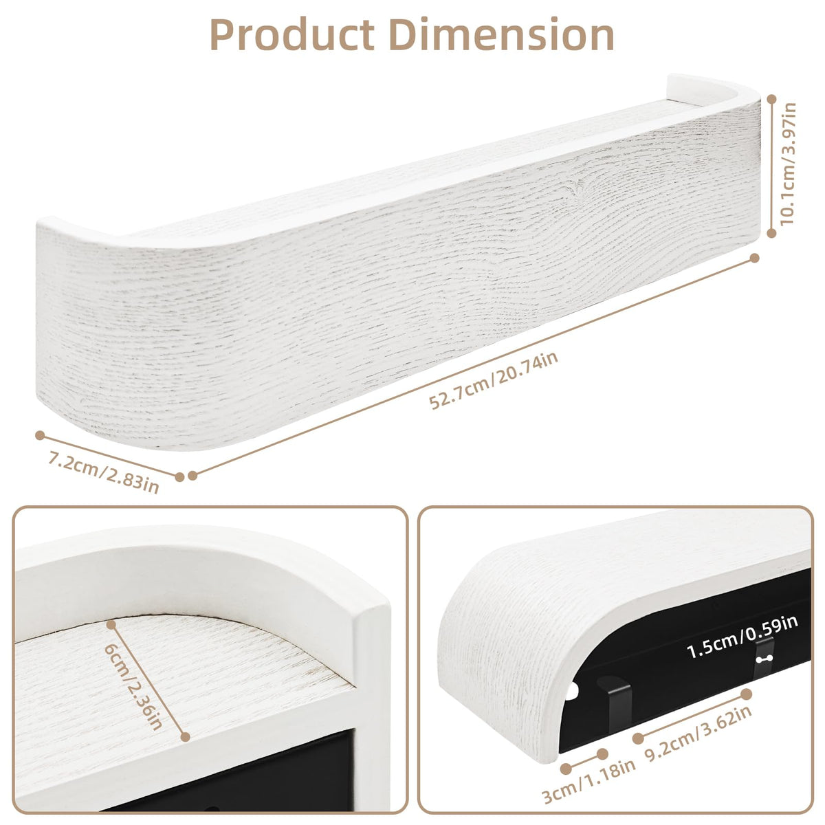 Topfinder Coat Rack with Shelf Wall-Mounted Organizer with 5 Hidden Hooks