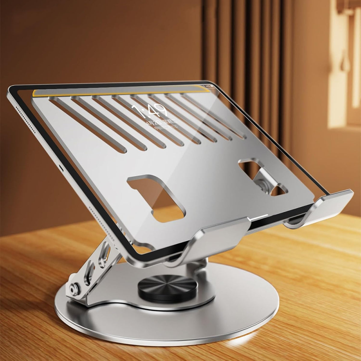 OUGEP Laptop Stand For Desk, 8 Levels Height Adjustable Aluminum Laptop Portable, Compatible with MacBook Air/Pro, HP, ASUS, Dell