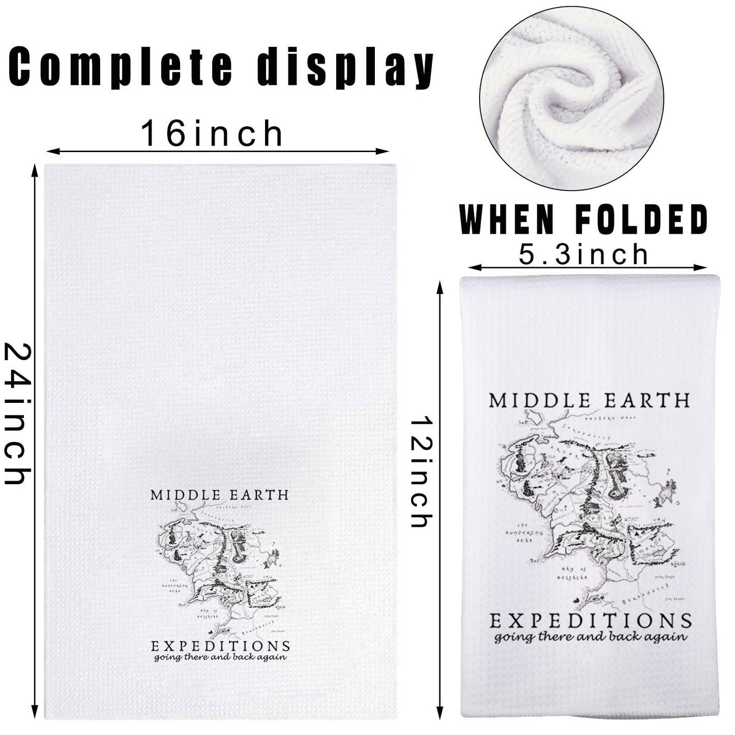 MYSOMY Middle Earth Kitchen Towel Middle Earth Map Gifts Lord Rings Gifts Middle Earth Kitchen Gifts (Middle Earth UK)