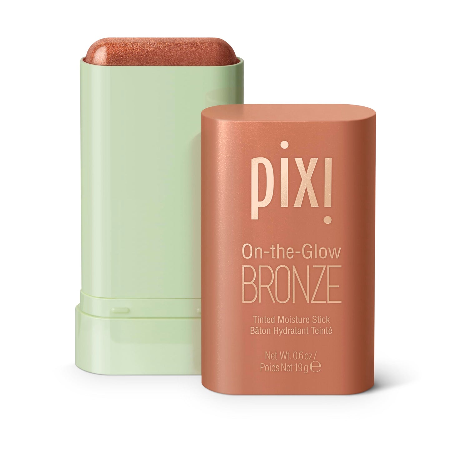 Pixi On-The-Glow Bronze - Richglow, Hydrating Tinted Moisture Bronzer Stick with Ginseng, Aloe Vera & Fruit Extracts, for Cheeks & Lips, 19G 0.6Oz,