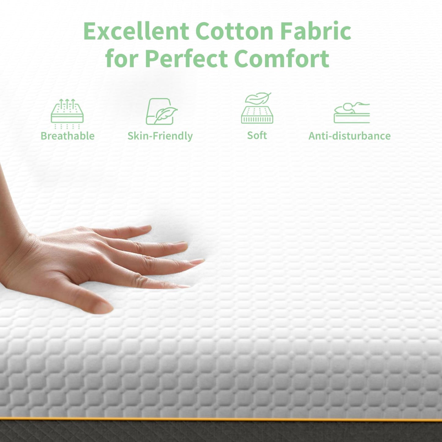 Doubleslee Memory Foam Mattress, 4FT Small Double Mattress, 120x190x15cm