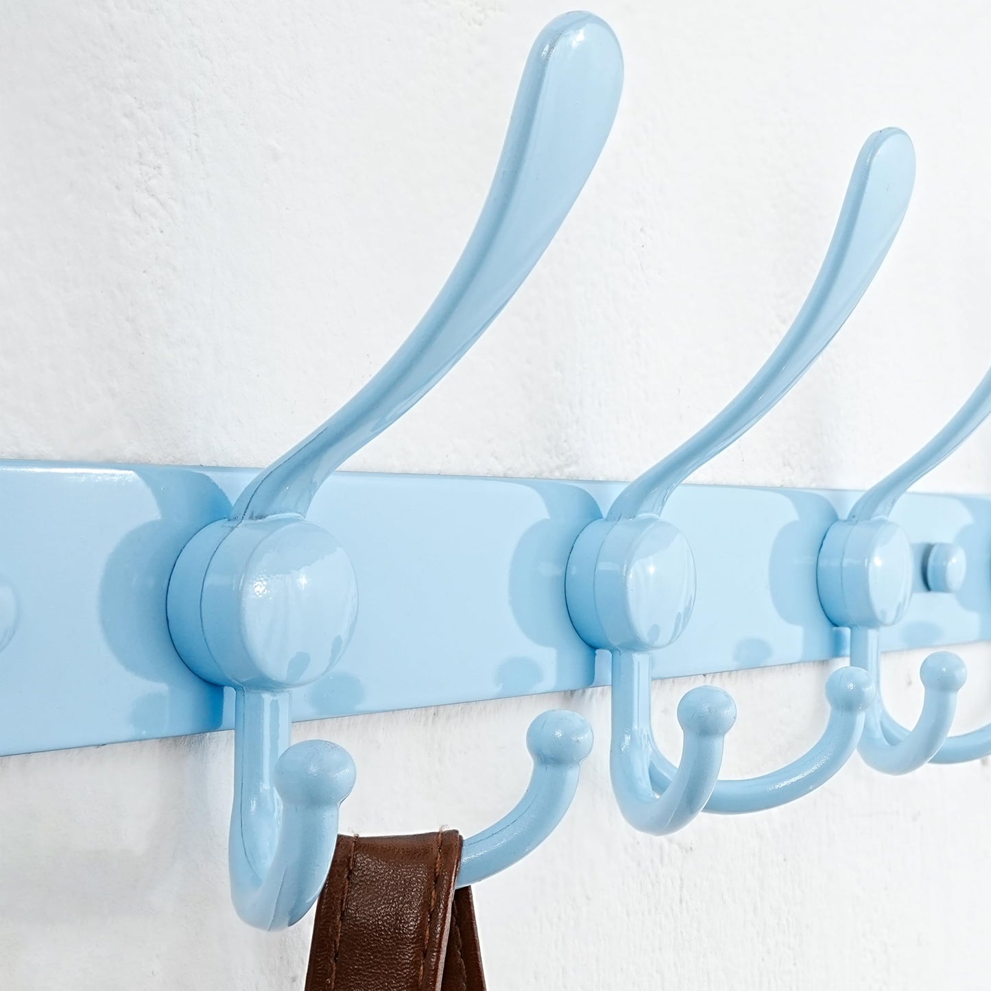 Dseap Coat Rack Wall Mount - 74cm Long 8-Tri-Hooks Heavy Duty Coat Hanger Rail Wall Hooks for Hanging Coats Hats Clothing Clothes Purse Mudroom