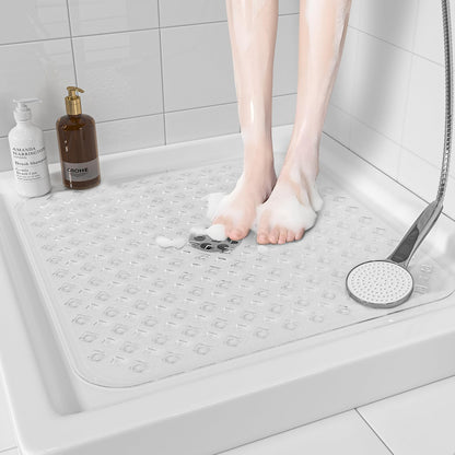 XIYUNTE Square Shower Mat Non Slip Anti Mould - 53 x 53cm Bath Mat Non Slip Shower Mats for Inside Shower
