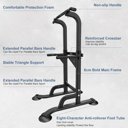 Leiblsufo Power Tower Dip Station Height Adjustable Exercise Equipment Fitness Workout Station Pull Up Bar for Home Gym