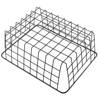 MOUYAT 4 PCS Wire Storage Basket, Stackable Chest Freezer Baskets with Liner, Black Wire Basket Storage Organiser for Kitchen, Pantry, Cabinet