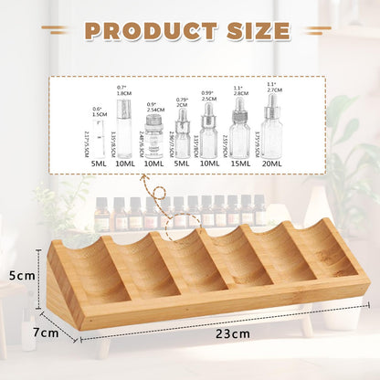 Honicemar 6 - Slot Wooden Essential Oil Holder Aromatherapy Organizer - 2Pcs, Essential Oil Bottles Display Rack & Storage Stand Holder