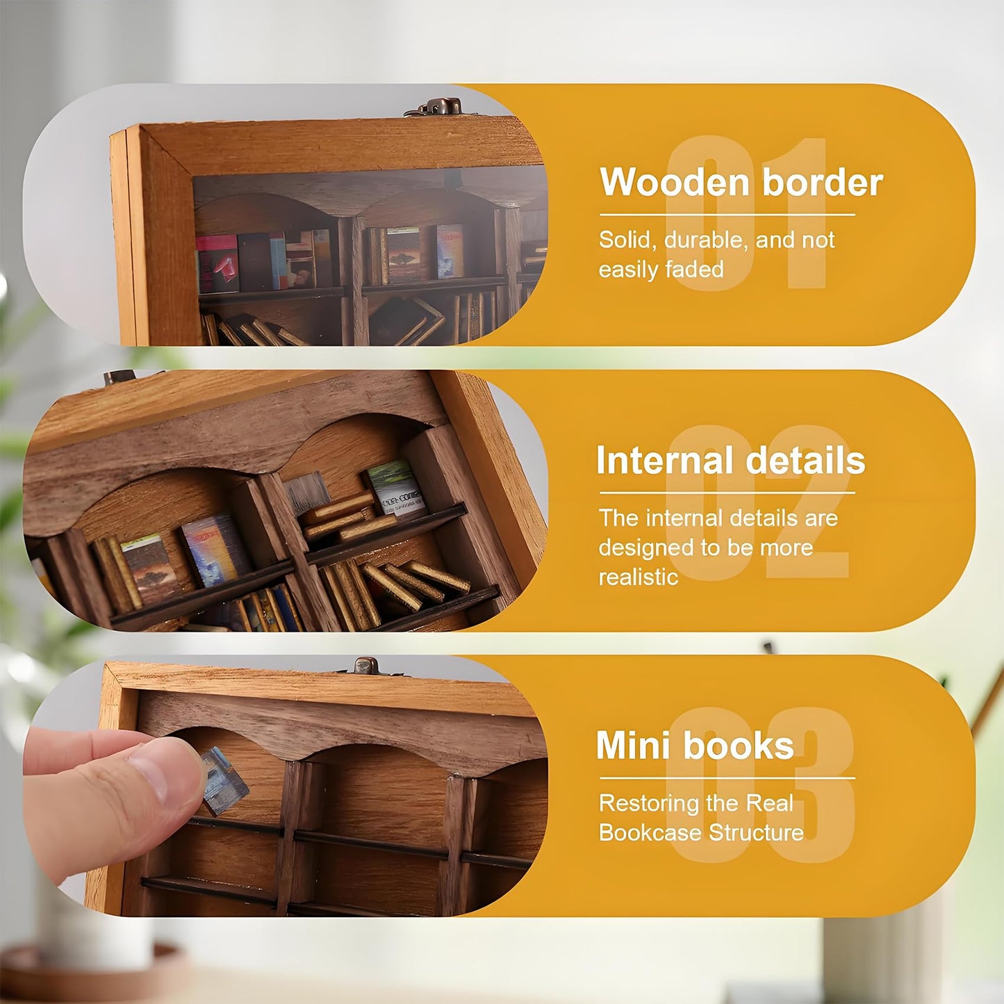 YoyoMeta Anxietys Relief Bookshelf Anxiety Bookshelf Shake Away Your Bookshelf Decoration Book Display Book Shelf for Book Lovers Ornaments Miniature