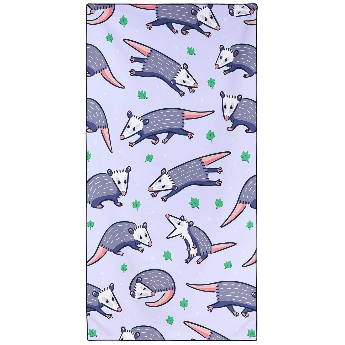 Violetpos Cute Opossum Print Beach Towel, Extra Large 180x90 cm 250GSM Microfibre, Sand Free Quick Dry