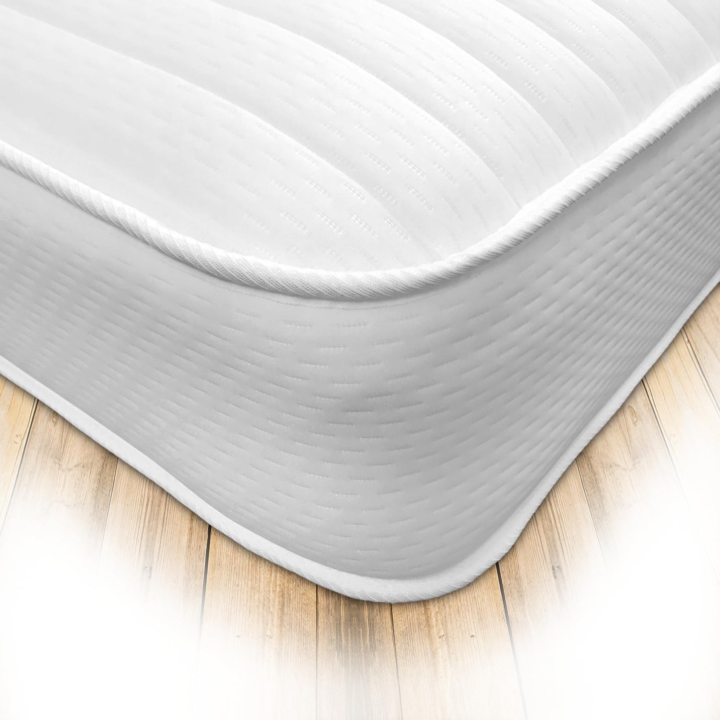 Starlight Beds Lumina Small Double Mattress. 7 Inch Deep Sprung Foam Free Mattress. White, Soft Feel. 4ft x 6ft3 (120x190x18cm)