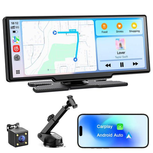 Avylet 8.1" Wireless Car Stereo for Apple Carplay & Android Auto, Portable Carplay Screen for Car, Reversing Backup Camera, OTA Upgrade, GPS