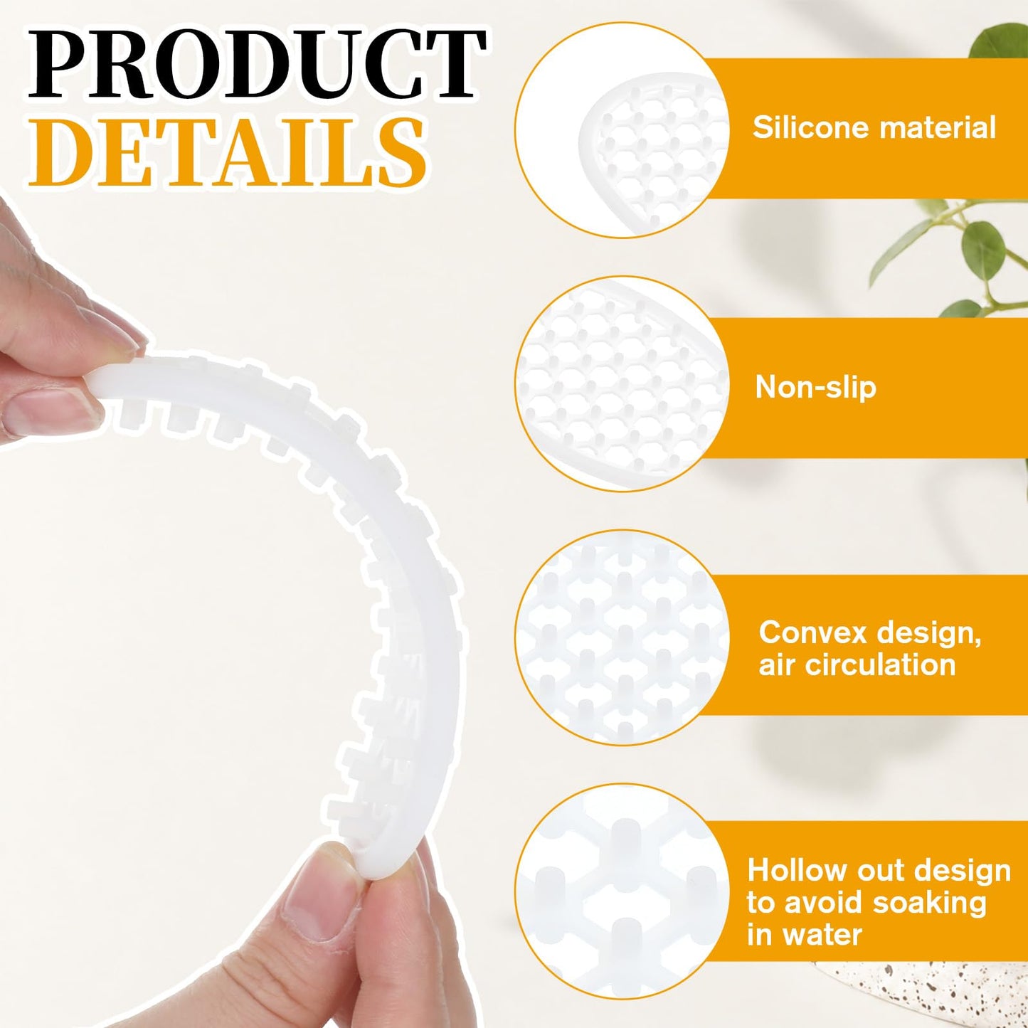 3 Pcs Silicone Soap Dish Self Draining Soap Holder with Holes(Transparent)