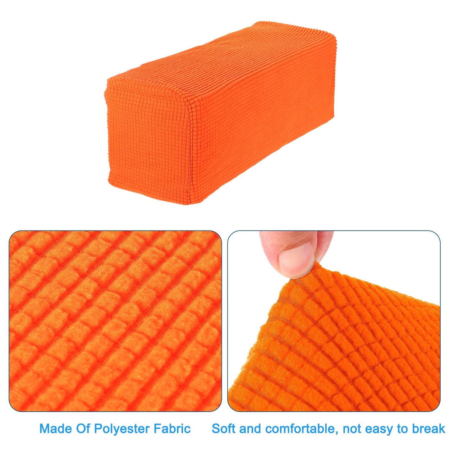 sourcing map 2pcs Stretch Armrest Covers for Chairs/Sofas, Couch Arm Covers with Twist Pin, Furniture Protector Slipcovers Orange
