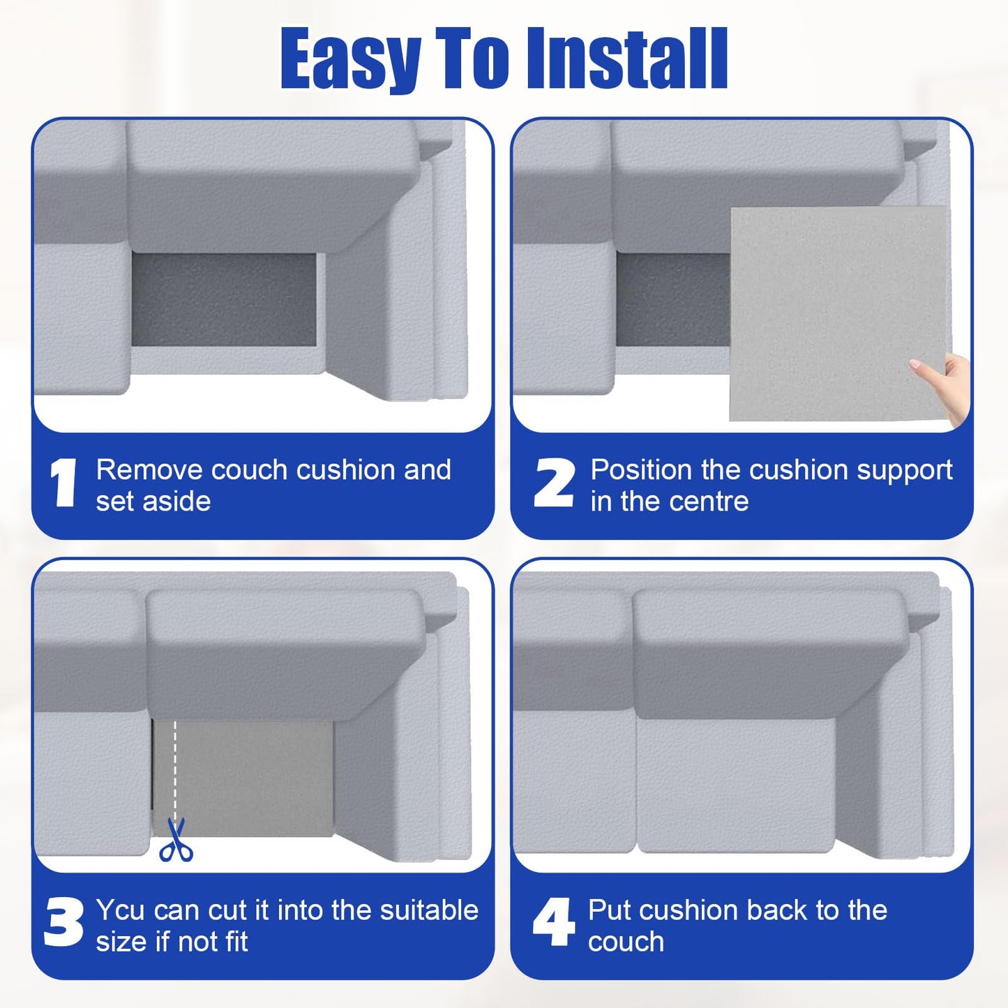 LOMGDOVC 2 Pack Sofa Cushion Support for Sagging Seat, 50x 50x5cm Sofa Cushion Support Foam, Furniture Seat Support