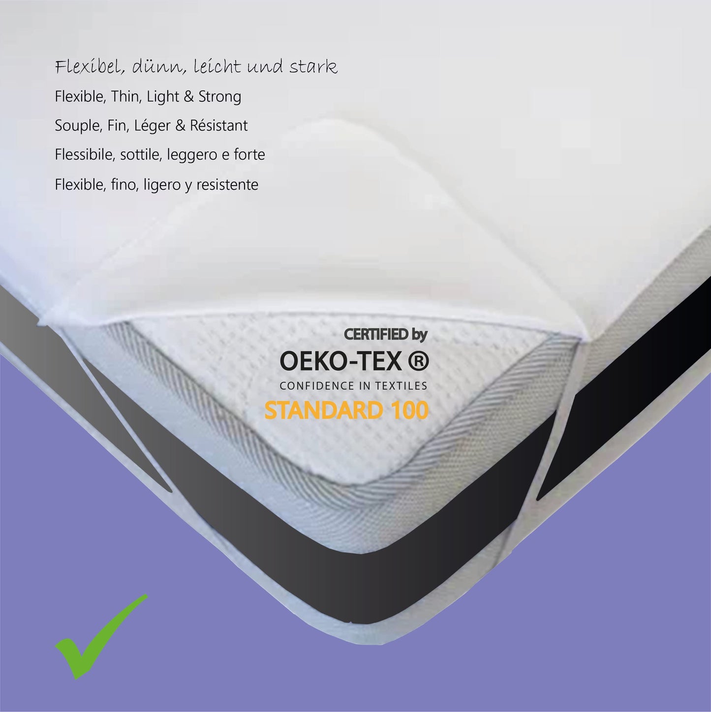 Twillie – Waterproof Mattress Protector 80 x 200 cm with 4 Elastic Bands – Oeko Tex Certified – Ultra Thin, Ultra Resistant, Ultra Soft