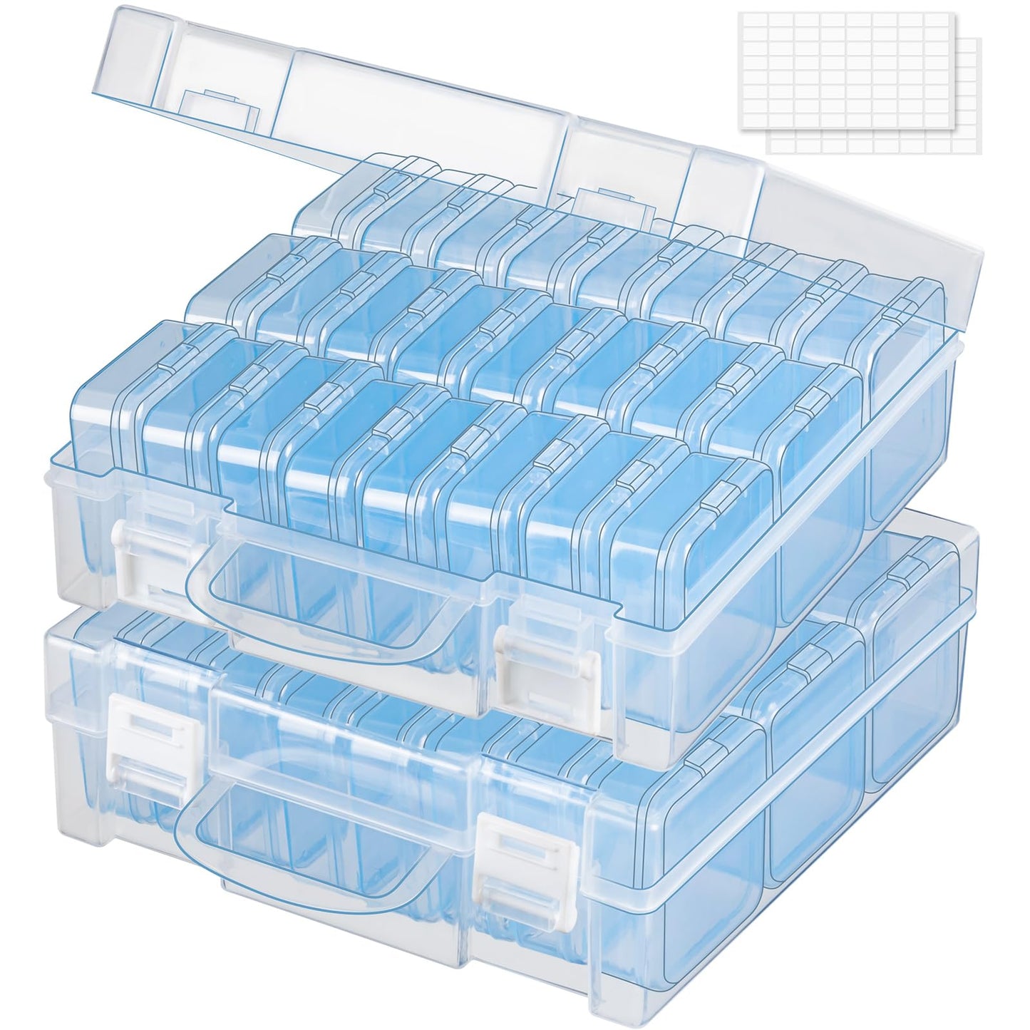 Bead Storage Containers, Craft Bead Organiser Storage Box, Diamond Art Storage Box Small Craft Organiser Box with Hinged Lid for Nail Beads Seeds