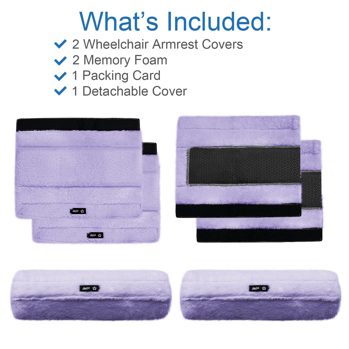 SPRING SEAON Wheelchair Armrest Pads Covers Fuzzy Desk Chair Arm Pads Soft