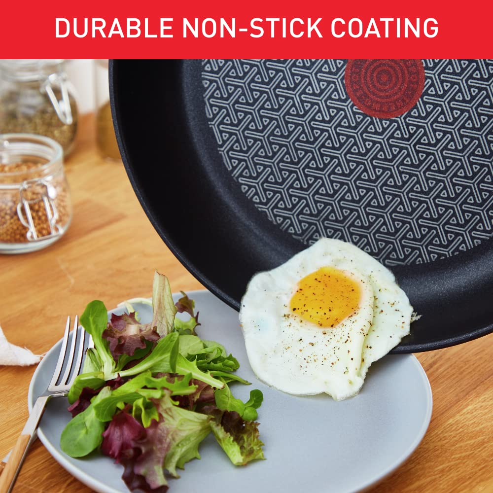 Tefal Comfort Max 30cm Stainless Steel Frying Pan  Durable Non-Stick Pan with Thermo-Spot Heat Indicator, Induction Compatible Base, Comfortable Grip