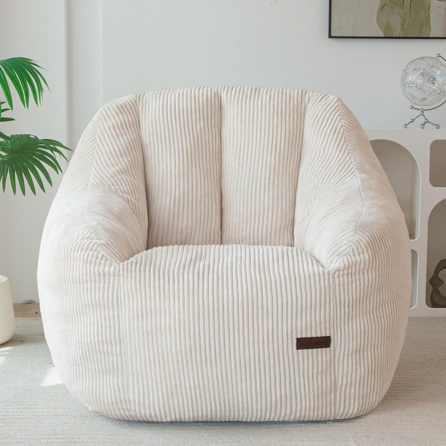 MAXYOYO Bean Bag Chair for Adults or Children, Soft Floor Single with Filling, Comfy Bean Bag Sofa with Back Support, Accent Chair