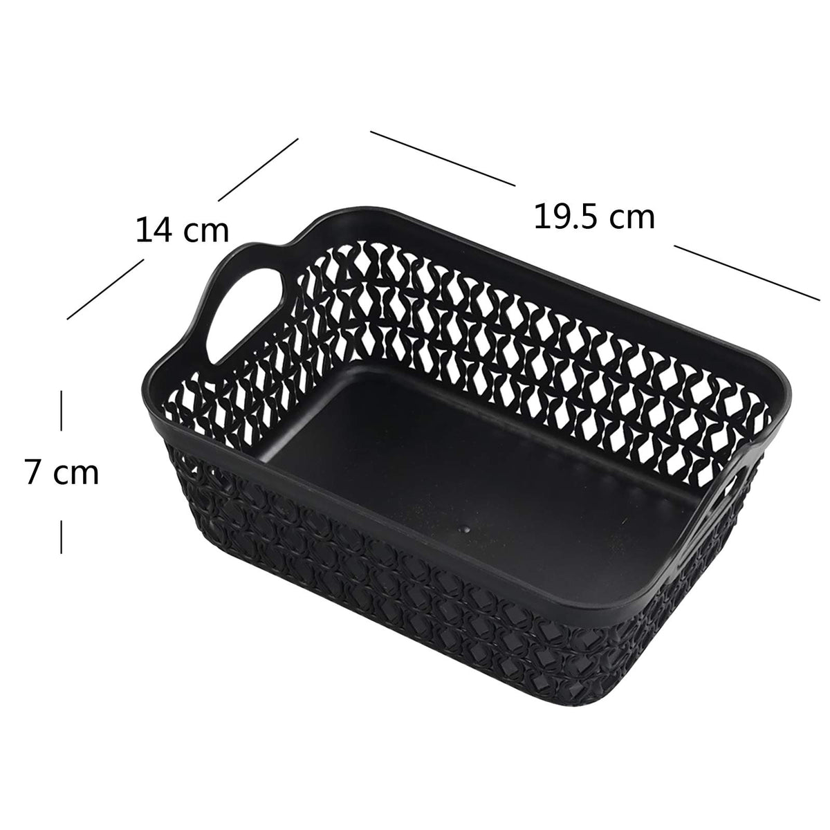 Dehouse Set of 12 Mini Plastic Storage Basket Tray, Black