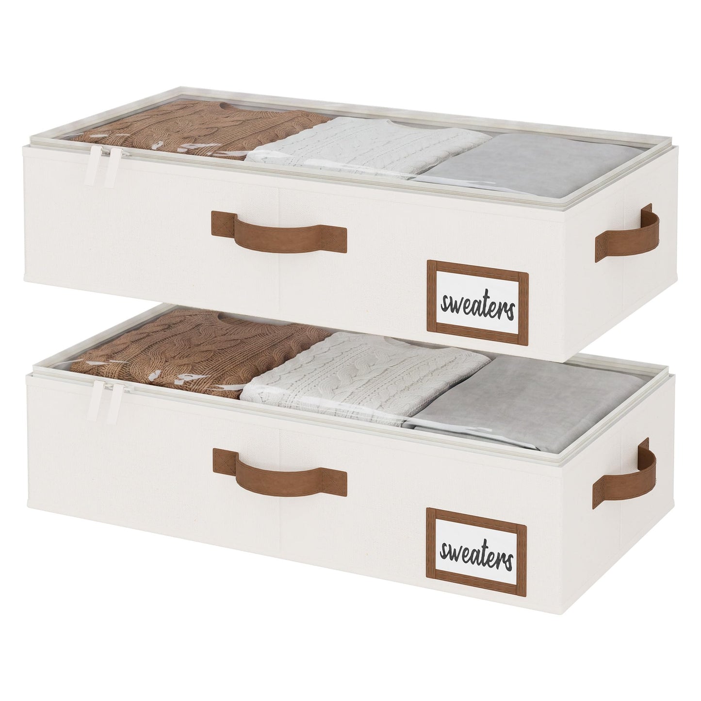 StorageWorks Underbed Storage Boxes with Lids, Under Bed Containers for Bedroom Accessories Organising Clothes Bedding