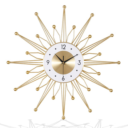 Lafocuse Silent Metal 23 Inch Large Wall Clocks for Living Room Modern, Sunburst Starburst Clock, Gold Mid Century Wall Clock Battery Operated Kitchen