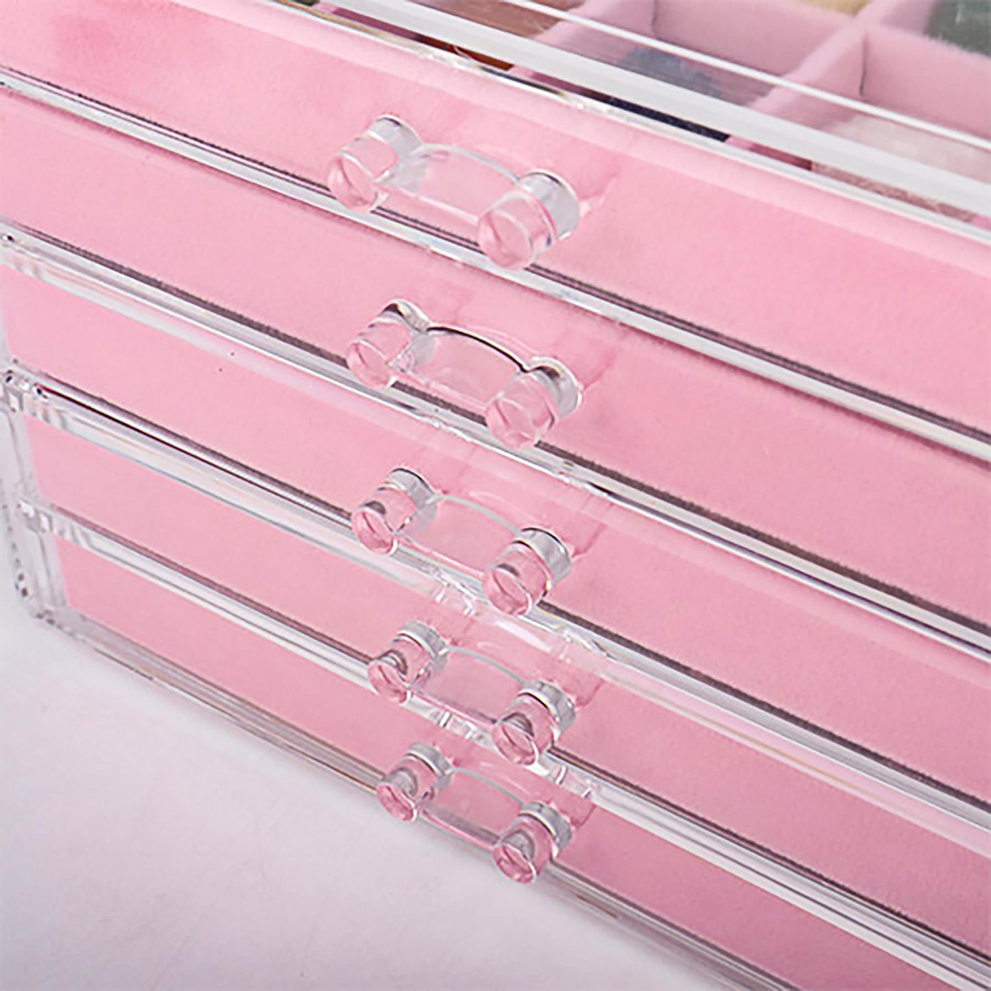 Dmnnlp Rock Display Case, 5 Drawers 90 Grids Acrylic Rock Collection Box, Storage Cases for Small Rocks Gemstone Fossil Crystal Stone Jewellery
