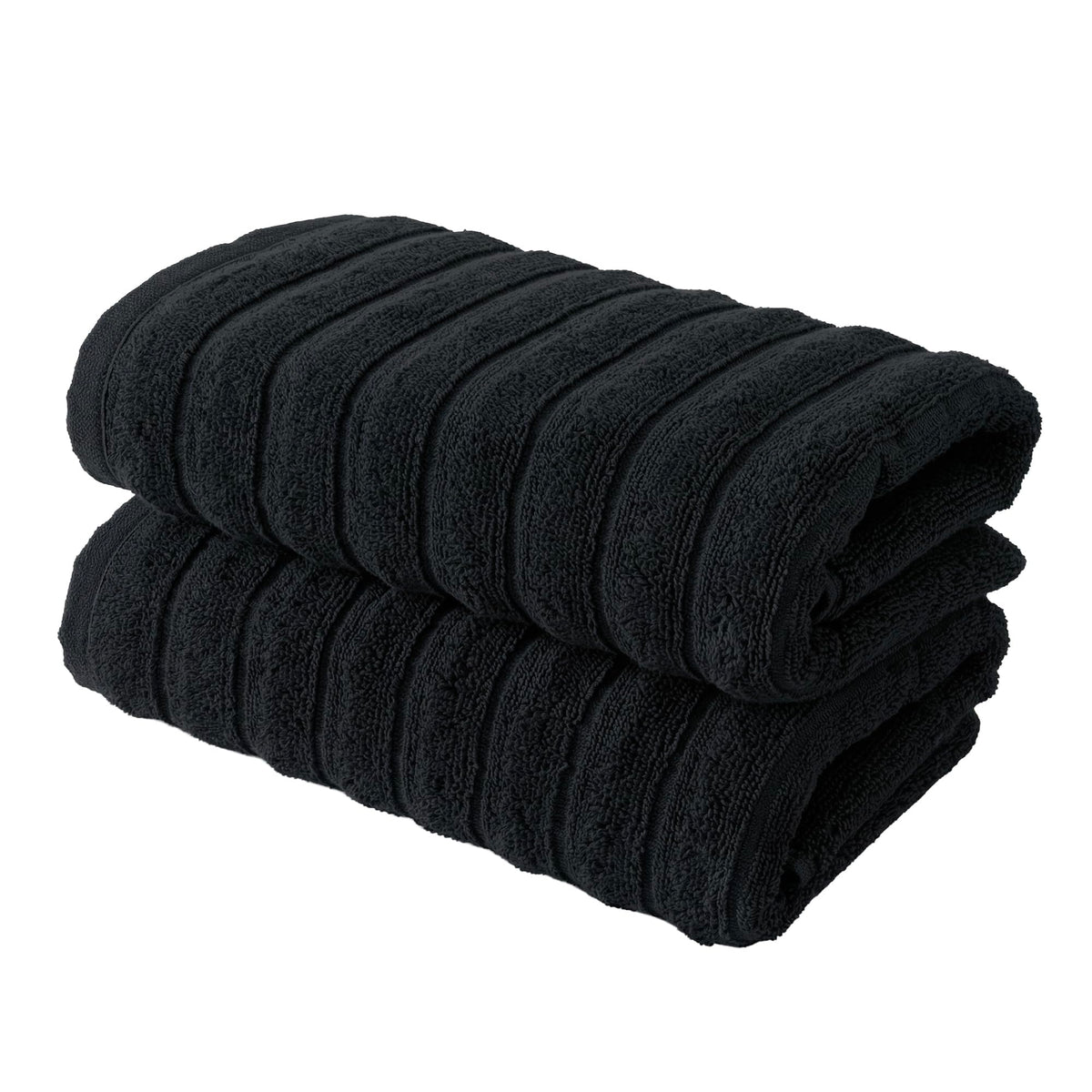 BERIBO Cloud Turkish Towel Set 100% Cotton 620gsm Black, 2 Hand Towels