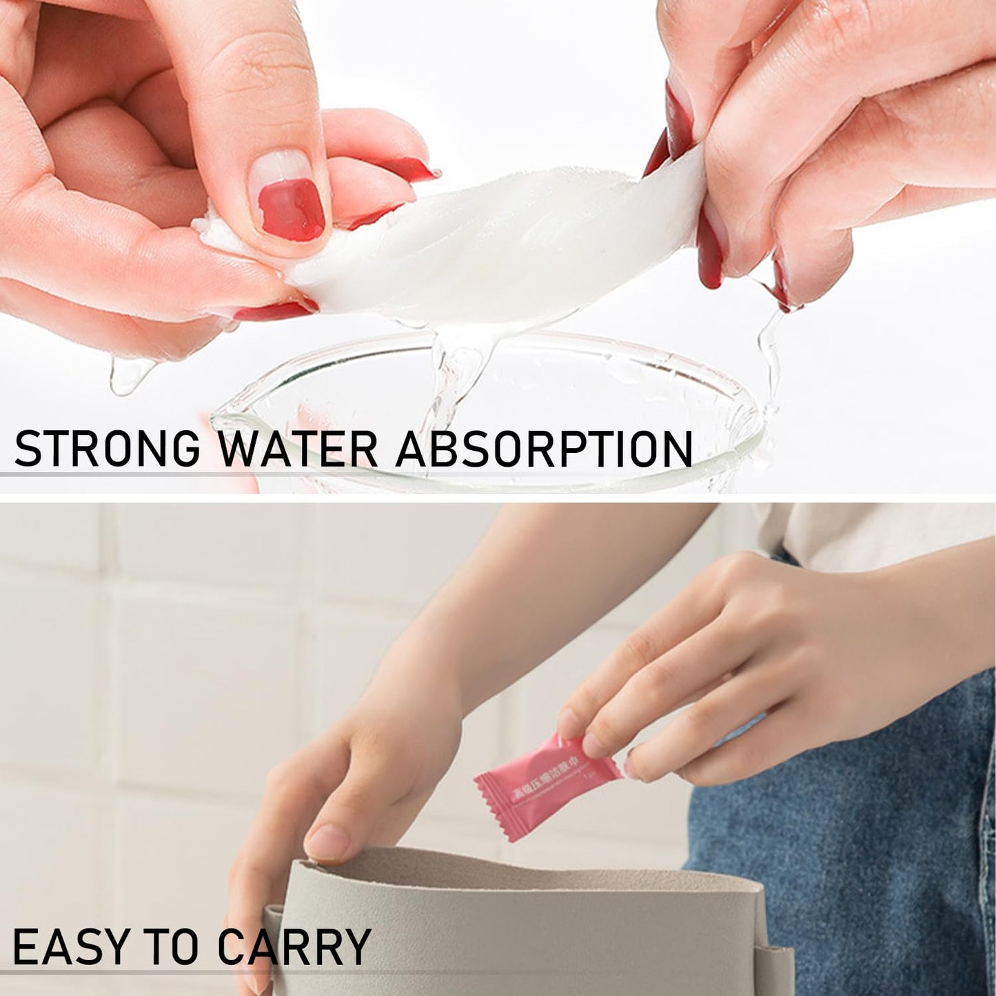 GVSAVY 60pcs Compressed Cotton Towels, Individually Wrapped, Mini Portable Face & Hand Towels for Travel & Beauty Care