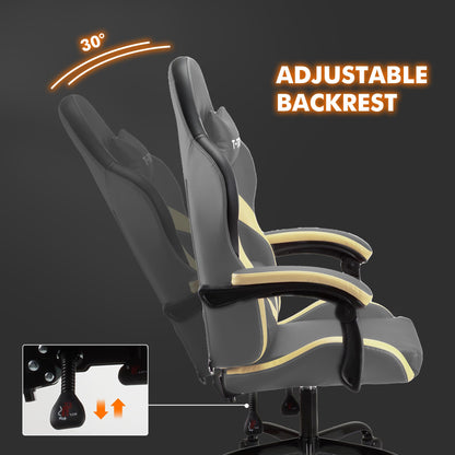 T-THREE.Ergonomic high-back gaming, computer, office, study, swivel, and racing-style chair with adjustable lumbar and headrest support, 150kg weight