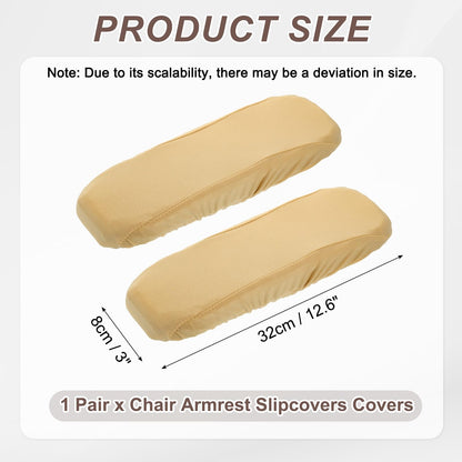 sourcing map Chair Armrest Slipcovers Covers, 32 x 8cm Polyester Removable Seat Hand Rest Protector for Office Chairs Desk ChairBeige