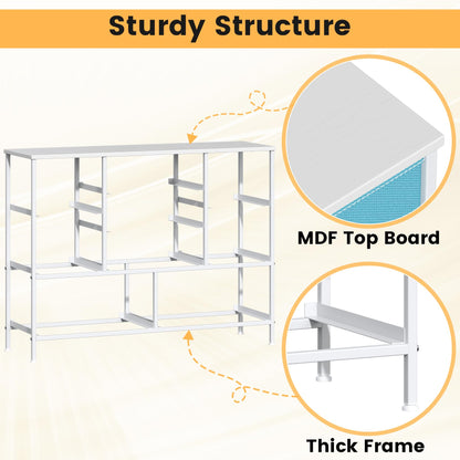 GoaHi Chest of Drawers, Large Dressers with Metal Frame and MDF Wooden Top Board, Adjustable Feet, Anti-Tip Safety