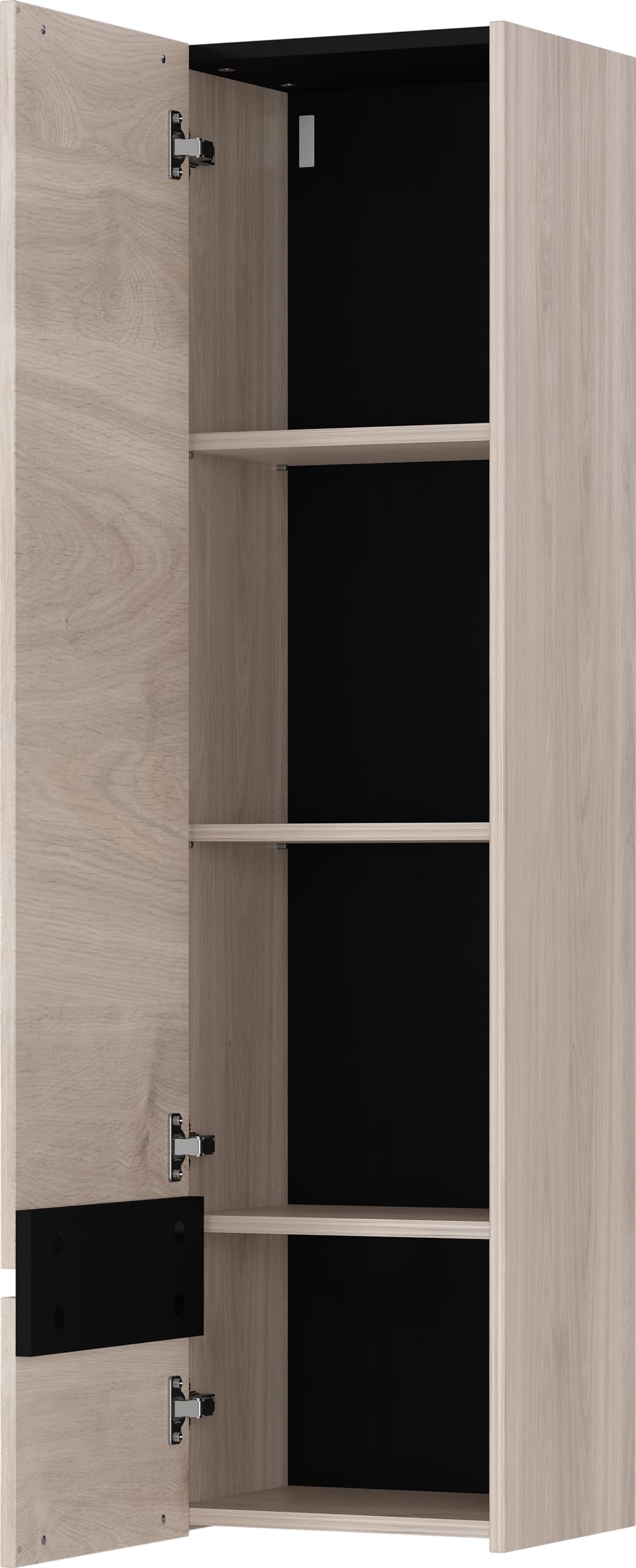 Germania Wall Cabinet 1268-627 GW-Cantoria, in Oak/Black, with One Door, 36 x 135 x 29 cm (W x H x D)