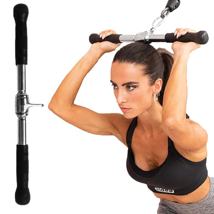 MuscleForge? 50 cm & 12 Inch Straight Bar Cable Attachment for Tricep Pull Down & Cable Machines