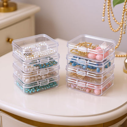 100 Pack Mini Clear Plastic Storage Containers, 65 x 45 x 20 mm