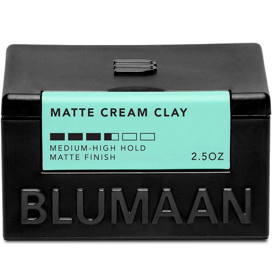 BLUMAAN Matte Cream Clay - Medium to High Hold Matte Finish - Versatile, Easy To Apply, Weightless Control, Quick Effortless Texture with Natural