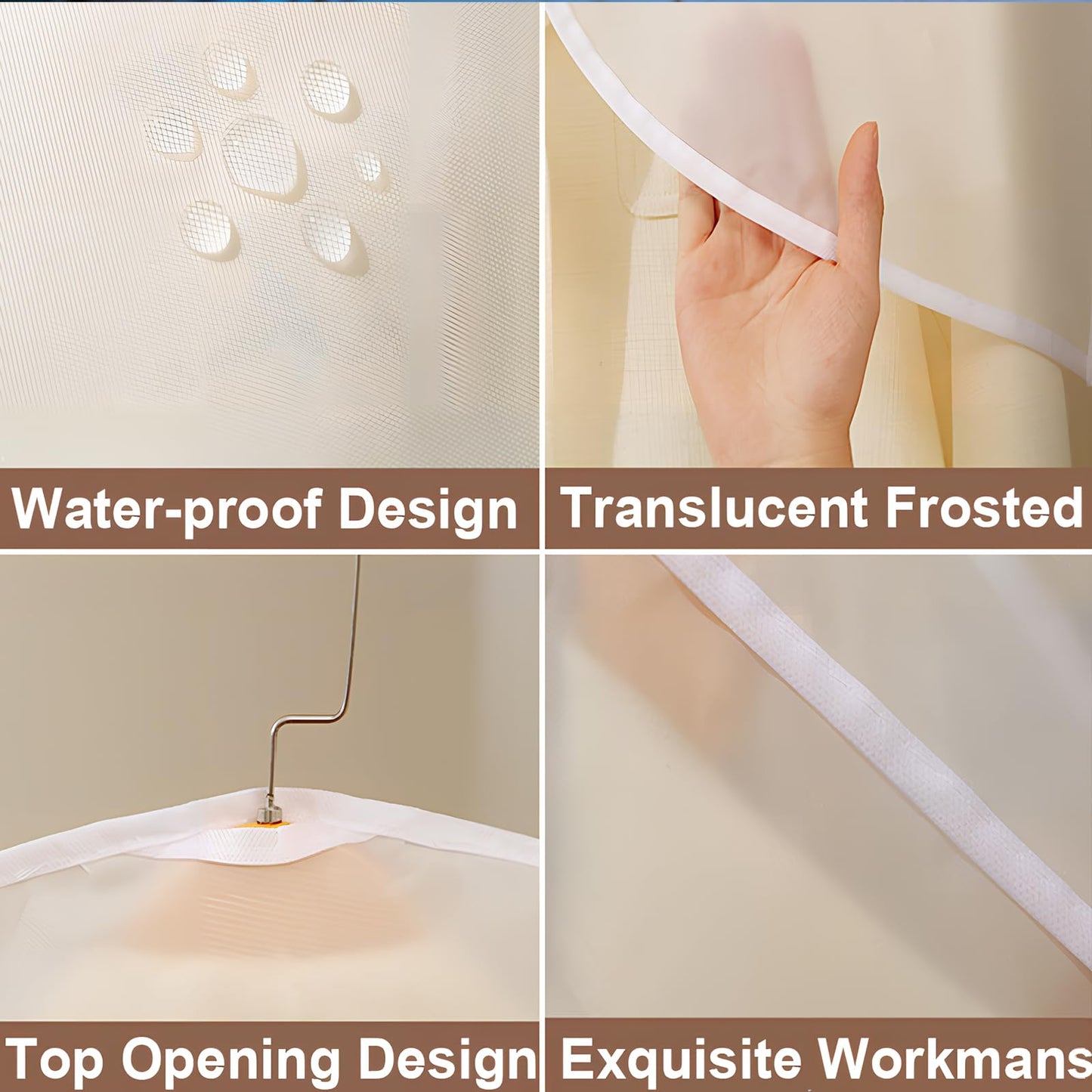 Hedayu Suit Cover Hanging Clothes, Plastic Clothes Covers Protector, 4Pcs