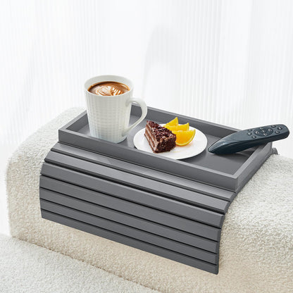 LOVYANXUE Bamboo Sofa Arm Tray, Anti Falling Couch Arm Tray Table, Foldable Couch Armrest Table, Portable Sofa Armrest Trays Cup Holder for Drink