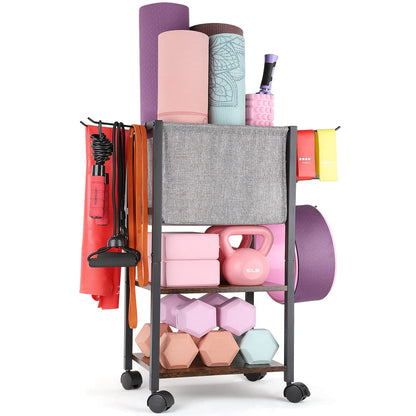 Yoga Mat Storage Rack Home Gym Equipment Workout Equipment Storage Organizer Yoga Mat Holder for Yoga Block,Foam Roller,Resistance