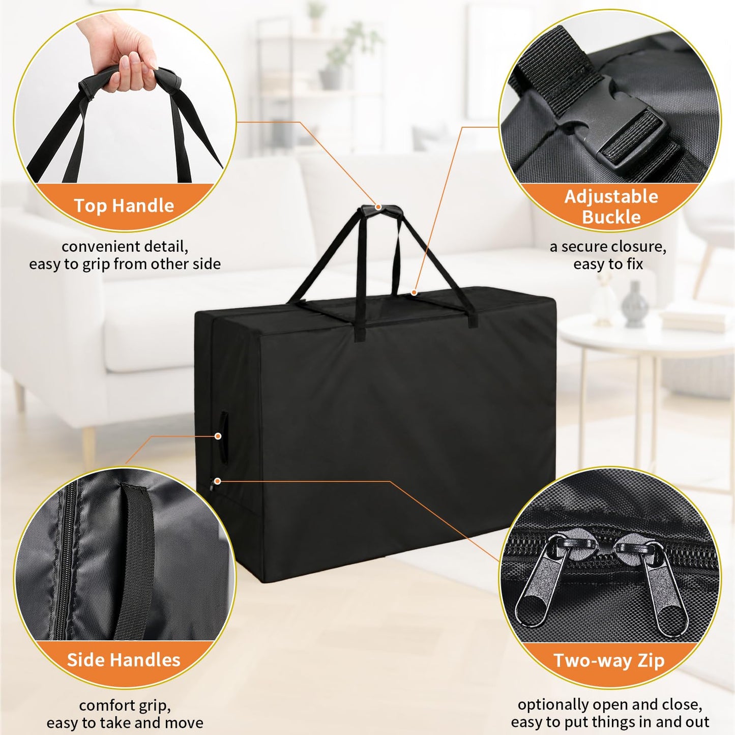Ultifore Garden Cushion Storage Bags, Outdoor Mattress Bag 420D,102x46x71cm