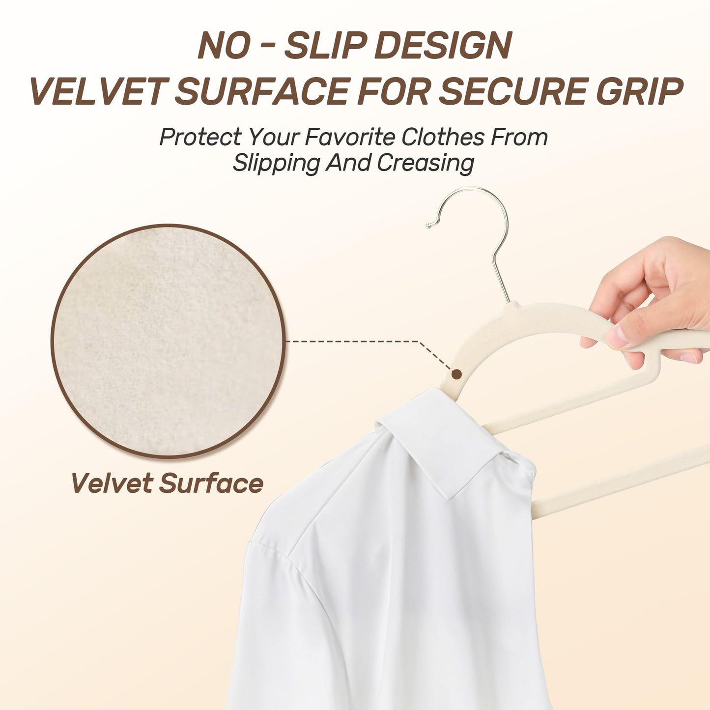 Sishynio Premium Velvet Hangers 30 Pack with Gold Hooks, Non-Slip, Space Saving Felt Clothes Hangers, Sturdy Slim Flocked Hanger for Dresses, Coats