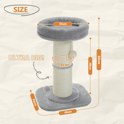 PAWZ Road Cat Scratching Post, Tall Cat Scratcher for Indoor Cats with Super Thick Scratching Post [Dia=14cm], Removable Fluffy Cat Bed, Cat Scratch