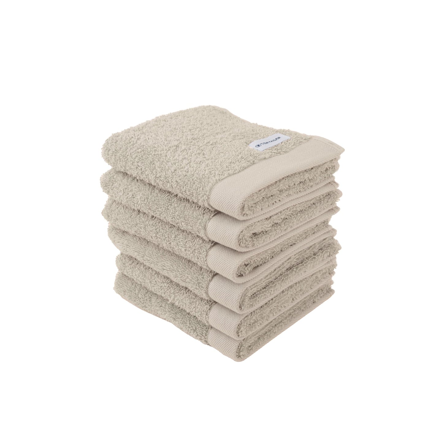 Klaus Herding GmbH Tom Tailor Guest Towels, Set of 6, 30 x 50 cm, 100% Cotton/Terry Towels, with Hanger and Label with Logo, Colour Bath Towel Beige