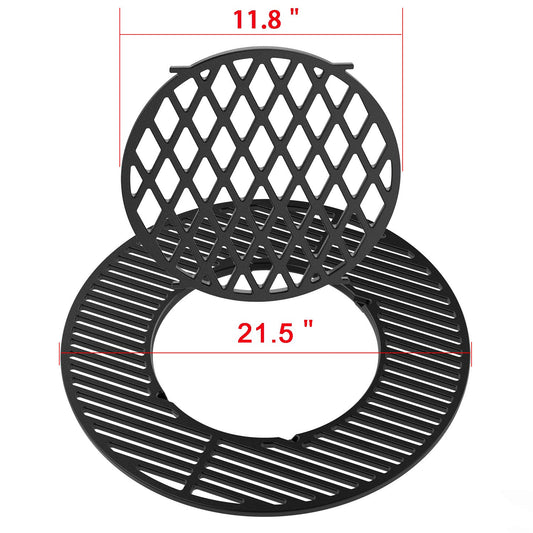 onlyfire Cast Iron Gourmet BBQ System Cooking Grate replacement for 57CM Weber Charcoal Grills