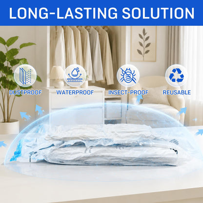 CaptainFive Vacuum Storage Bags Large 6 Packs31.5'' x 24', Vacuum Pack Bags for Clothes, Pillows, Comforters, Duvets