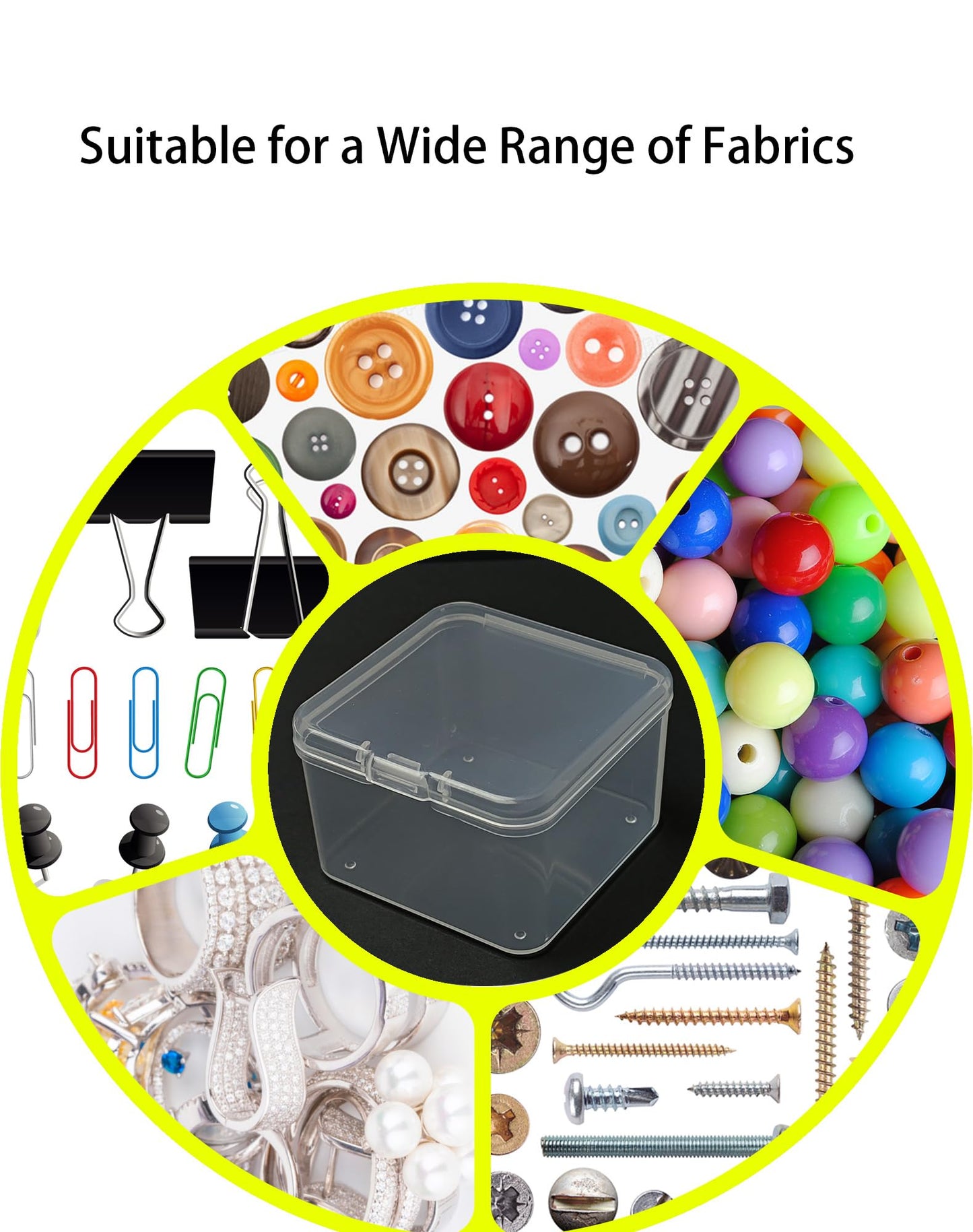 LJY Clear Square Plastic Boxes with Lids, 60 Pack, 2.2 x 2.2 x 1.4 in