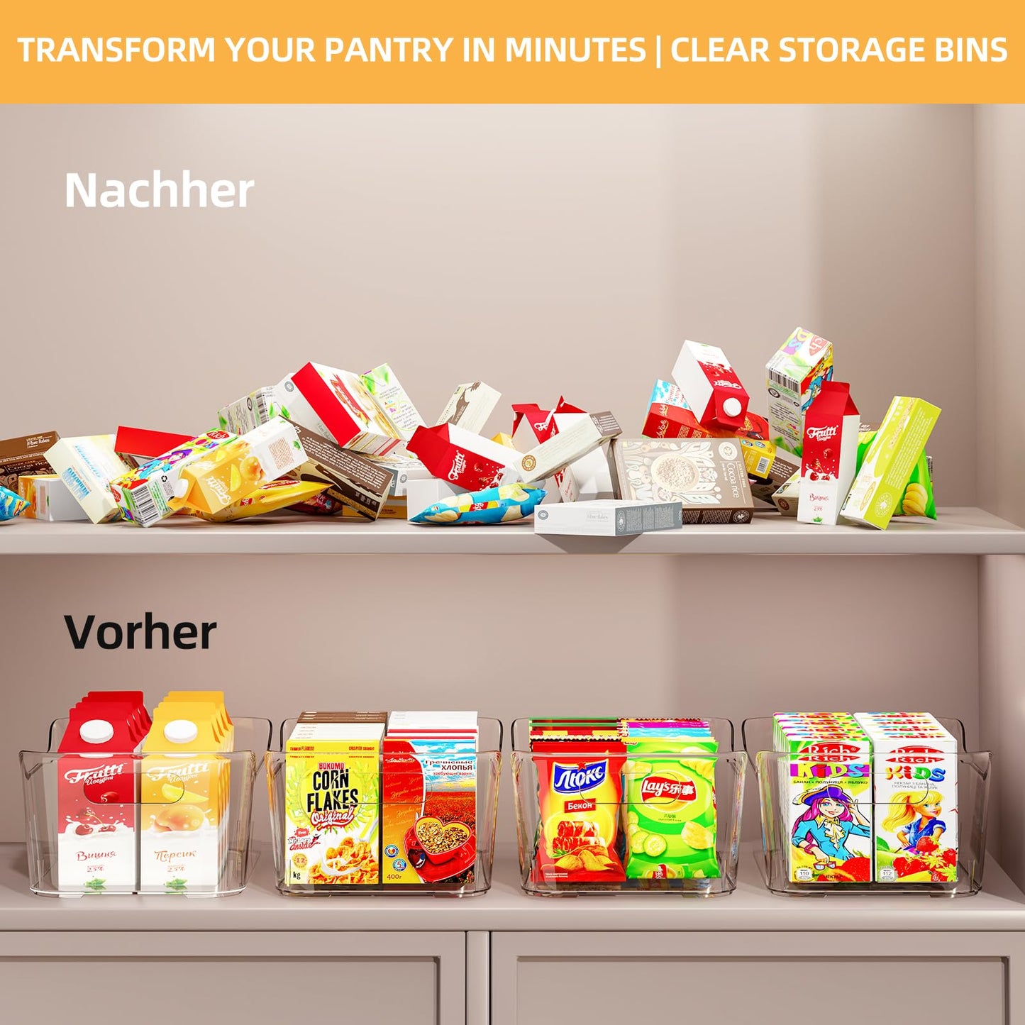 MSHOMELY 8 Pack Pantry Organisers and Storage kitchen storage containers
