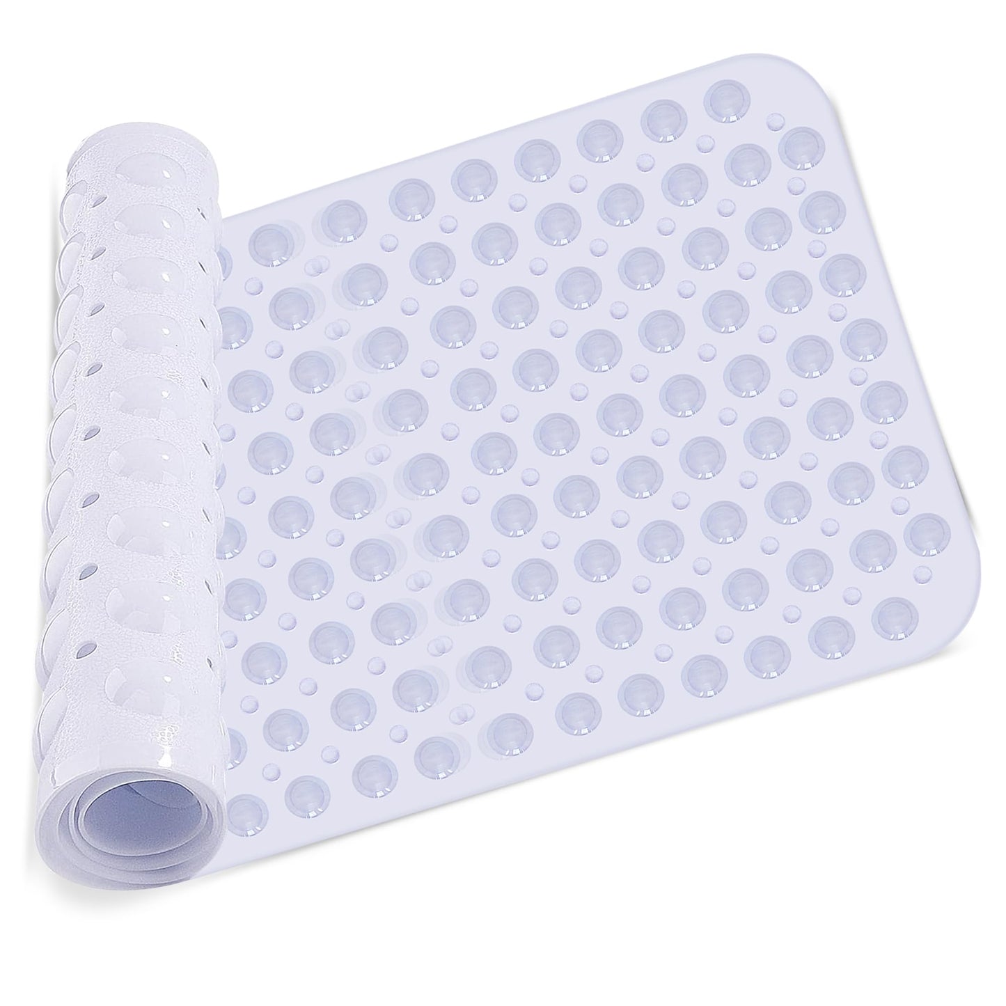 Bath Mat Non Slip Anti Mould 70cm x 38cm With Strong Suction Cups & Drain Holes Shower Mats PVC Bathroom Mat Machine Washable